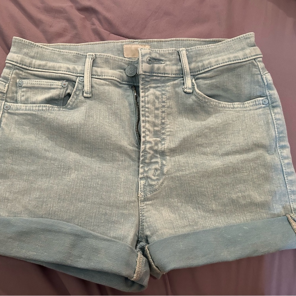 MOTHER Light Wash Jean Shorts - Picture 2 of 8